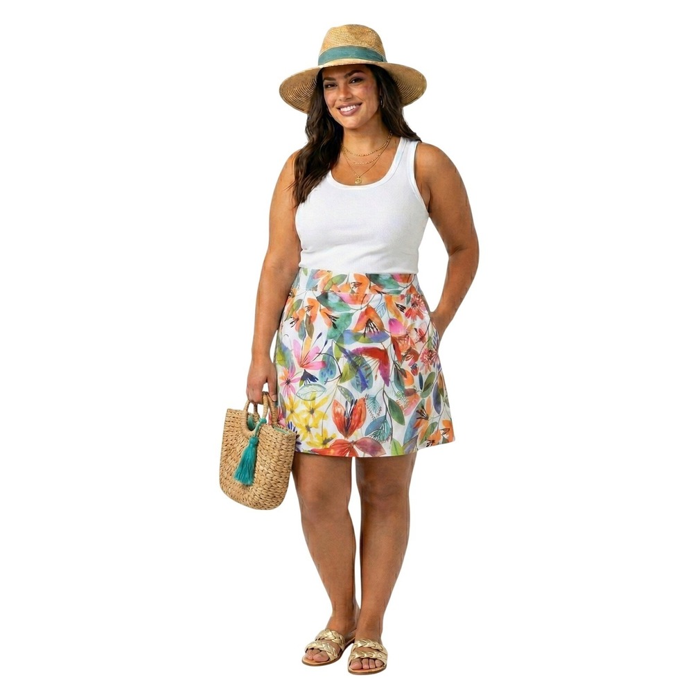 RIPSKIRT Hawaii XXL Floral Wrap Skirt Quick-Dry Adjustable Beach Coverup Pockets